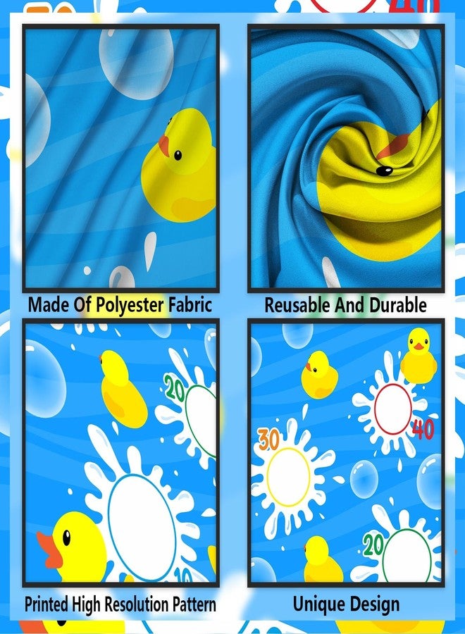 DZTRELFK Cartoon Little Yellow Duck Toss Games Banner Backdrop Animals Theme Decor Decorations for Indoor Outdoor Ducky Duck Birthday Party Supplies Favors Background Photo Booth Props - Image 3
